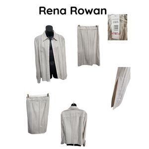 RENA ROWAN "EAST HAMPTON" LINEN/RAYON SKIRT SUIT NWT